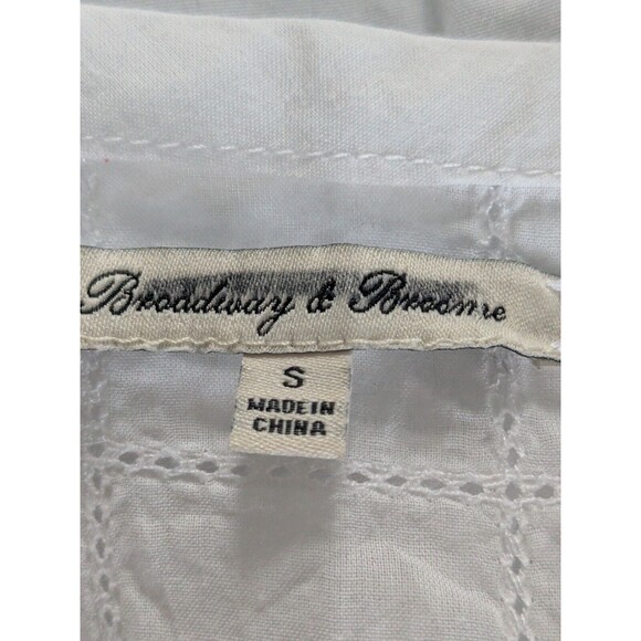 Madewell Broadway & Broome Top Women's S White Cotton Blouse Cottagecore Crochet - Picture 3 of 13